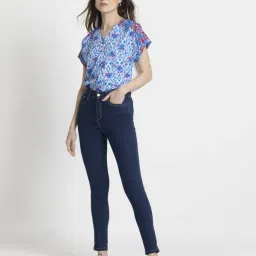 SHAYE Blue Printed Top image 4