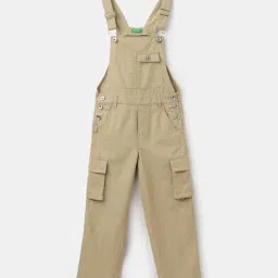 United Colors of Benetton Kids Beige Cotton Regular Fit Dungaree-picture-18