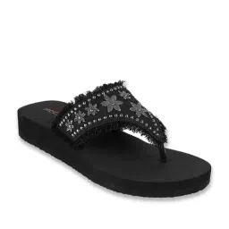 Mochi Women's Black Casual Sandals image 2