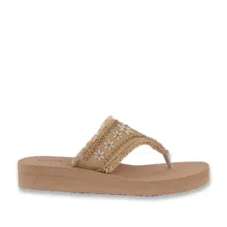 Mochi Women's Beige Casual Sandals image 3