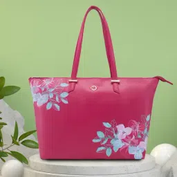 Caprese Faux leather Pink Women Tote Bag-image-42