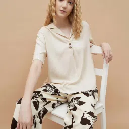 Fame Forever By Lifestyle Off White Regular Fit Top image 4