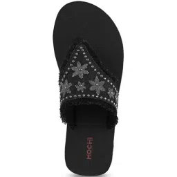 Mochi Women's Black Casual Sandals image 4