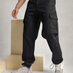 WROGN Men Loose Fit Cargo Styles Trousers-picture-24