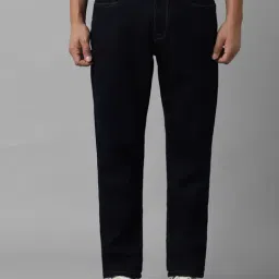 Louis Philippe Navy Cotton Regular Fit Jeans-picture-42