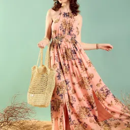KASSUALLY Pink Floral Print Maxi Dress image 4