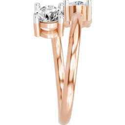 Sparkles Rose Gold Lab Grown 2 Diamond 14KT 1ct Open Ring For Women image 4
