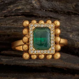 Designs By Kushal's Fashion Jewellery Gold-Plated Cubic Zirconia Studded Finger Ring-picture-40