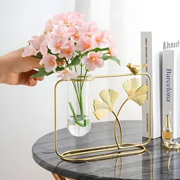 CraftVatika Textured Glass & Metal Test Tube Flower Vase-picture-22