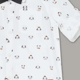 Juniors by Lifestyle White Cotton Printed Full Sleeves Shirt image 4