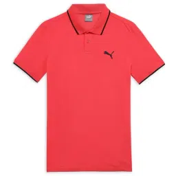 Puma Kids Active Red Cotton Logo Polo T-Shirt-image-22