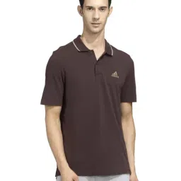 Adidas Brown Cotton Regular Fit Sports Polo-image-11