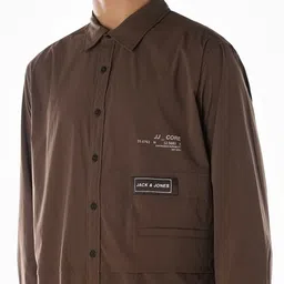 Jack & Jones Men Relaxed Fit Solid Spread Collar Casual Shirt image 5