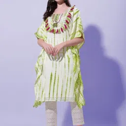 MIRCHI FASHION Green Embroidered A Line Kaftan-picture-25