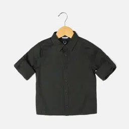 Allen Solly Junior Dark Grey Solid Shirt-picture-25