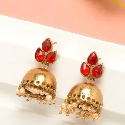 Zaveri Pearls Golden Alloy Jhumki Earrings-picture-46
