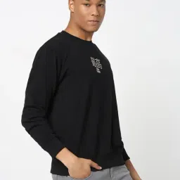 R&B Black Regular Fit Printed Sweatshirt image 4