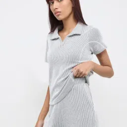studiofit women Studiofit by Westside Black & White Striped Cotton T-Shirt-picture-38