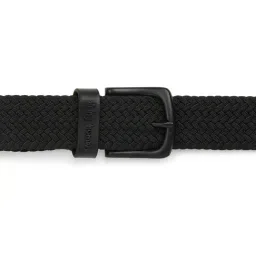 Being Human Black Woven Leather Casual Belt for Men image 3
