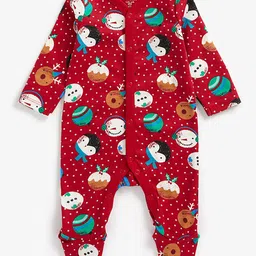 mothercare Infant Girls Red Printed Pure Cotton Sleepsuit-picture-21