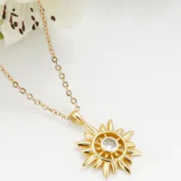 GIVA 92.5 Sterling Silver Striking Sun Pendant with Chain for Women-picture-20