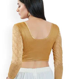 VAMAS - THE DESIGNER BLOUSES Round Neck Thread Work Non-Padded Saree Blouse image 2