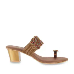 Walkway Women's Antique Gold Toe Ring Sandals-picture-17