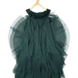 Peter England Kids Dark Green Solid Dress-picture-12