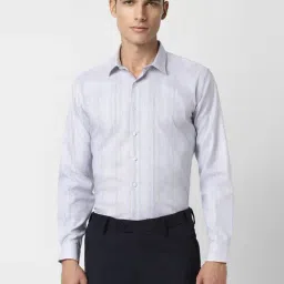 Van Heusen Cloud Blue Slim Fit Striped Shirt-picture-31