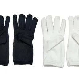 mikoniko Men's and Women's Pure Cotton Half Hand Gloves for Protection from Sun Burn/Heat/Pollution, Car and Bike Driving_Free Size(Pack Of 02) image 1