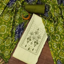 LeeliPeeri Designer Embroidered Unstitched Dress Material image 1