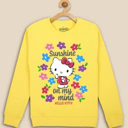 Kidsville Full Sleeves Hello Kitty Printed Sweatshirt - Yellow-picture-16