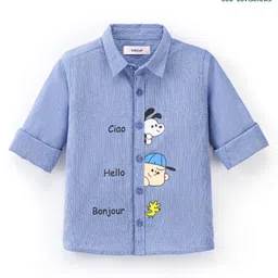Babyoye 100% Cotton Full Sleeves Shirt With Kids & Text Print - Blue-picture-28