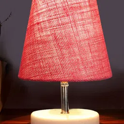 Devansh Pink Jute Round Wood white Table Lamp-image-43