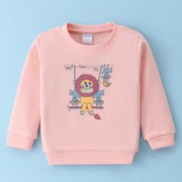 Tango Interlock Fill Sleeves T-Shirt With Animal Print - Peach-picture-28