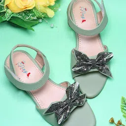 Tiny Bugs Bow Embellished Sandals - Green-picture-23