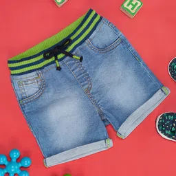 Pantaloons Baby Denim Woven Washed Shorts - Blue image 1