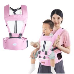 Bembika Baby Carrier Newborn to Toddler with Hip Seat Multiple Positions Soft Baby Holder Kangaroo Bag Sling Carrier For All Seasons Infant Carrier - Light Pink-picture-48