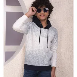 CRIMSOUNE CLUB Woven Full Sleeves Courage Text Printed Light Winter Hooded Sweatshirt - White-picture-26