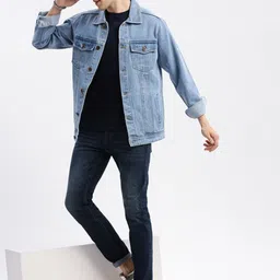 Moda Rapido Spread Collar Denim Jacket image 2
