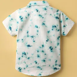 Dapper Dudes Woven Half Sleeves Tie Dye Shirt - Blue image 2