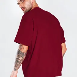 AUSK Typography Printed Round Neck Drop shoulder Sleeves Oversized T-shirt image 2