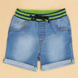Pantaloons Baby Denim Woven Washed Shorts - Blue image 4