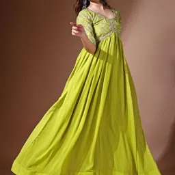 YOYO Fashion Embroidered Maxi Ethnic Dress image 4