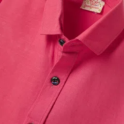 Rikidoos Full Sleeves Solid Shirt - Pink image 4