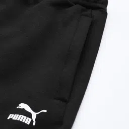 Puma Men Black Solid Panel Knitted Sweat Shorts image 3