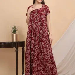 Sweet Dreams Maroon Printed Night Dress-image-92