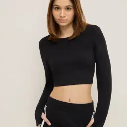 studiofit women Studiofit by Westside Black Cut-Out Design Cotton Top-picture-34