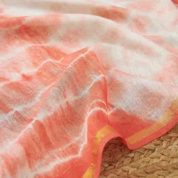 Soch Orange Chanderi Tie-Dye Dupatta image 4