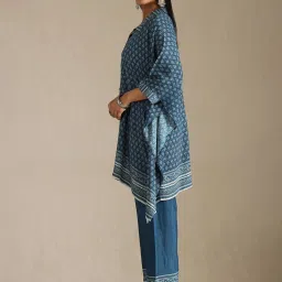 Soch Navy Viscose Printed Kaftan Set image 4